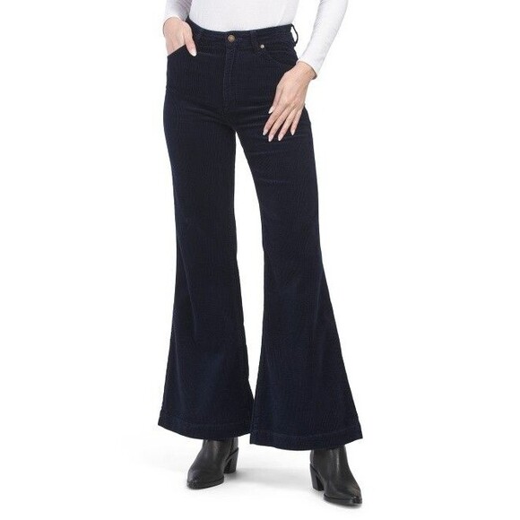 Rolla's women Eastcoast Flare Corduroy Pants Jeans size 26 US (8 AUS) Navy 26x32 - Picture 4 of 11